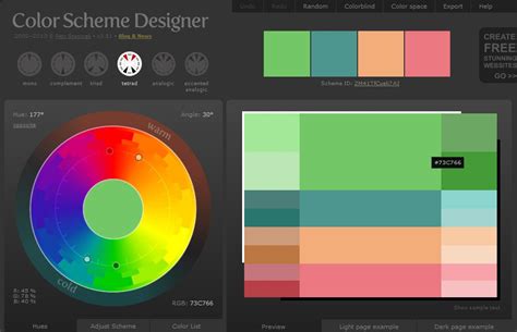 顏色配|Color Scheme Designer,在线配色器